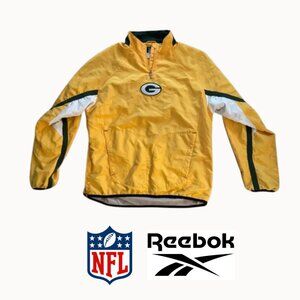 NFL Green Bay Packers Yellow Windbreaker Jacket Size S